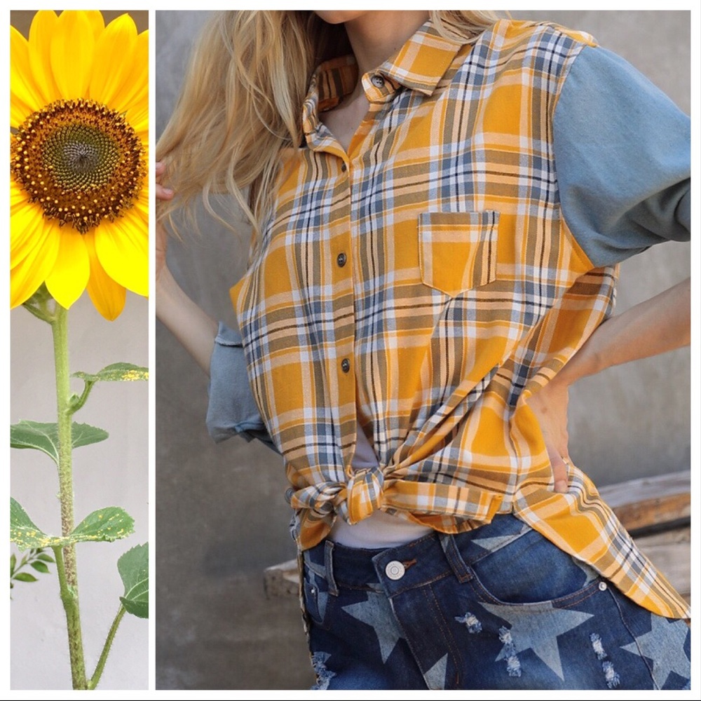 Rebel Flannel & Yellow Plaid Oversized Shirt - Picture 4 of 8